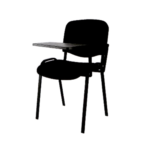 Krzesło biurowe na metalowej podstawie - wyściełane z pulpitem WP1-37/2